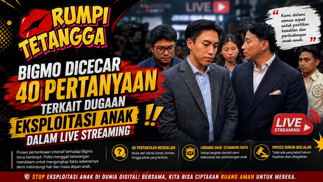 Bigmo Dicecar 40 Pertanyaan Terkait Dugaan Eksploitasi Anak dalam Live Streaming