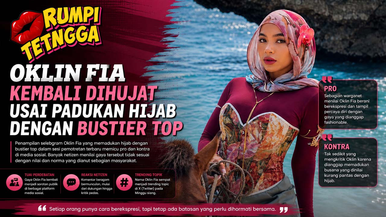 Oklin Fia Kembali Dihujat Usai Padukan Hijab dengan Bustier Top
