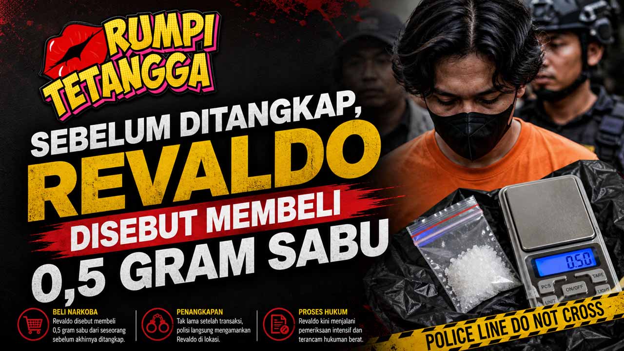 Sebelum Ditangkap, Revaldo Disebut Membeli 0,5 Gram Sabu