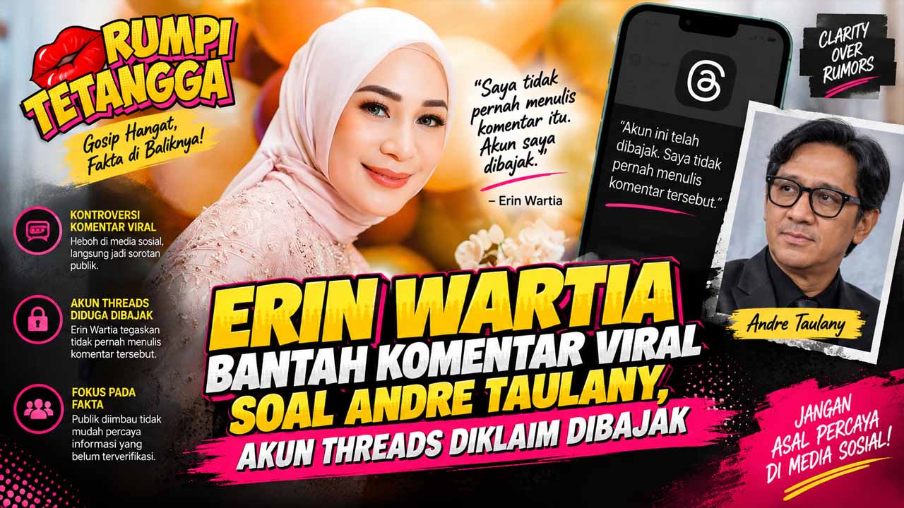 Erin Wartia Bantah Komentar Viral soal Andre Taulany, Akun Threads Diklaim Dibajak