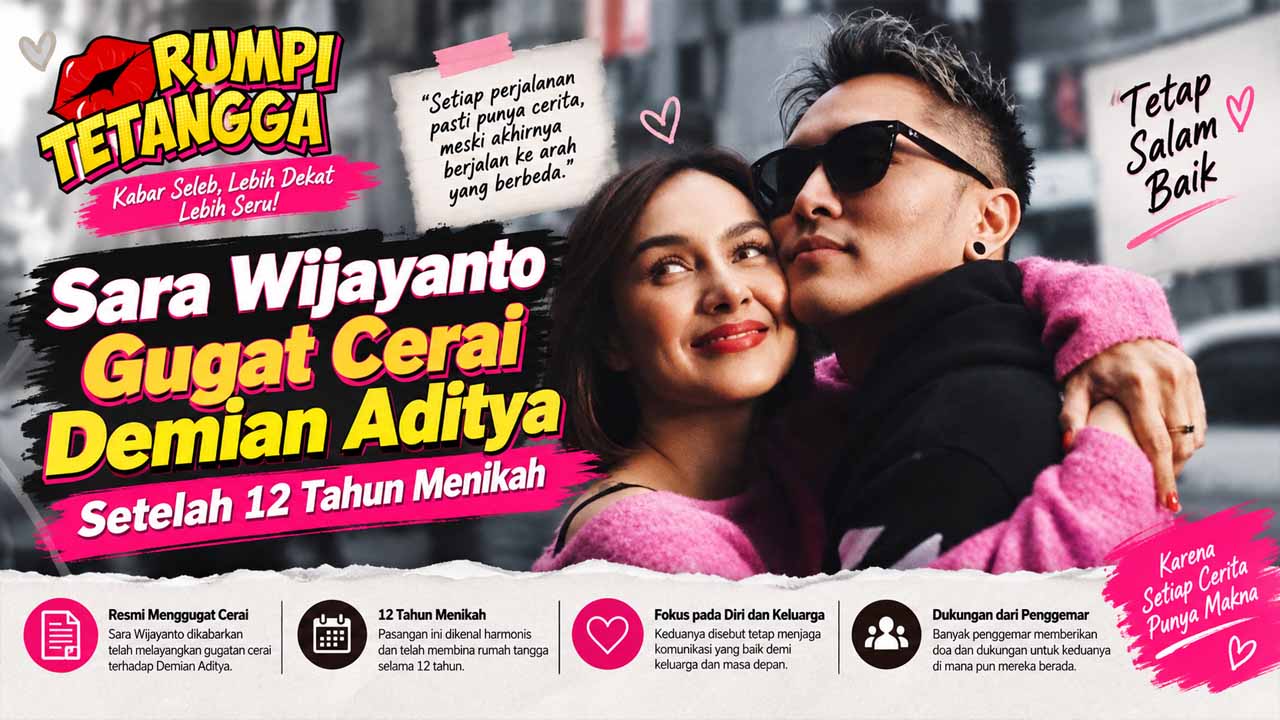 Sara Wijayanto Gugat Cerai Demian Aditya Setelah 12 Tahun Menikah